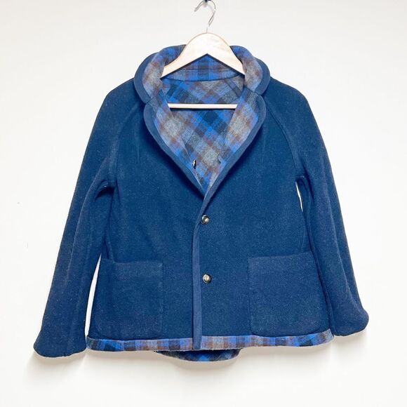 Marc by Marc Jacobs Womens Wool Plaid Reversible Jacket Oversized XS - Picture 7 of 8